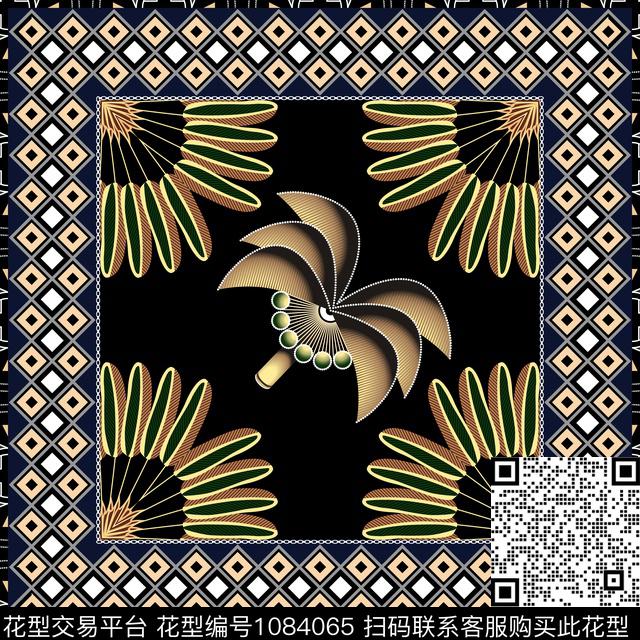 创意花卉方巾传统印花华亿平台下载（图片编号: 1084065） - 瓦栏（Walan）