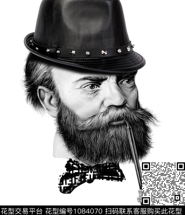 人物抽象潮牌数码印花华亿平台下载（图片编号: 1084070） - 瓦栏（Walan）