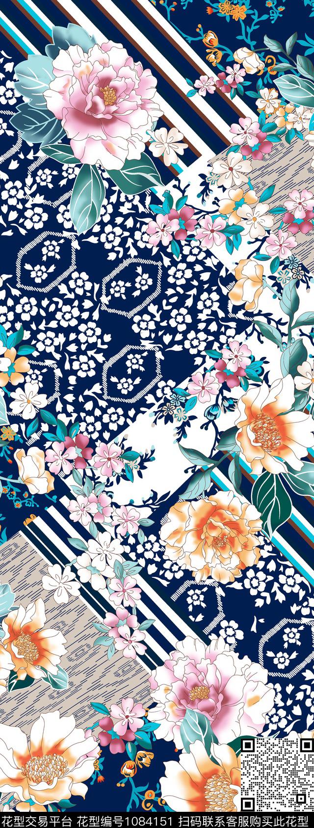 秋冬华亿平台抽象花卉抽象数码印花华亿平台下载（图片编号: 1084151） - 瓦栏（Walan）