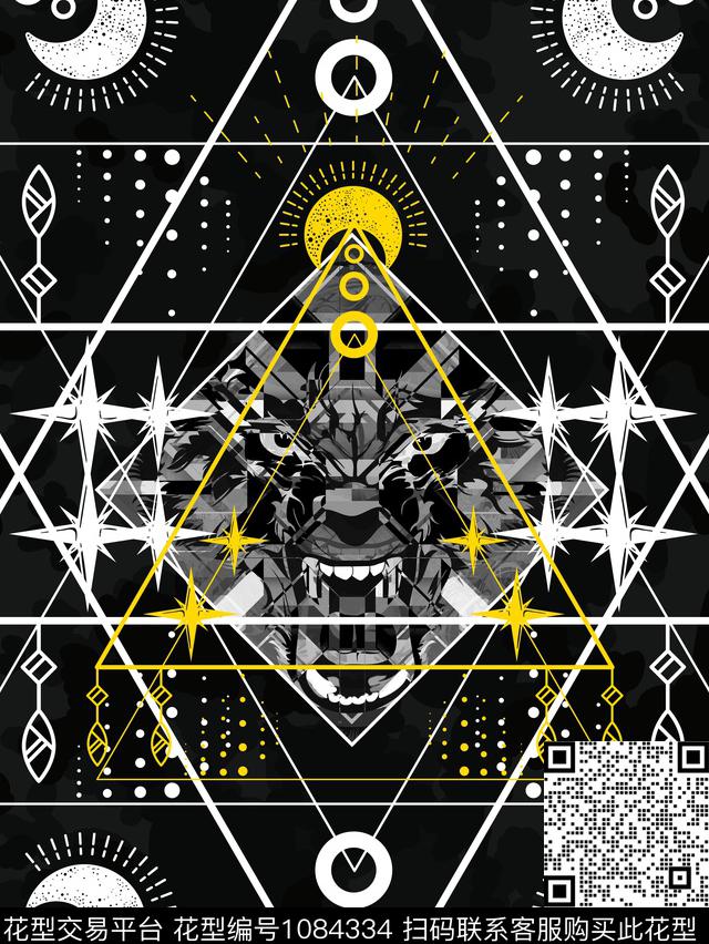 抽象几何狼数码印花华亿平台下载（图片编号: 1084334） - 瓦栏（Walan）