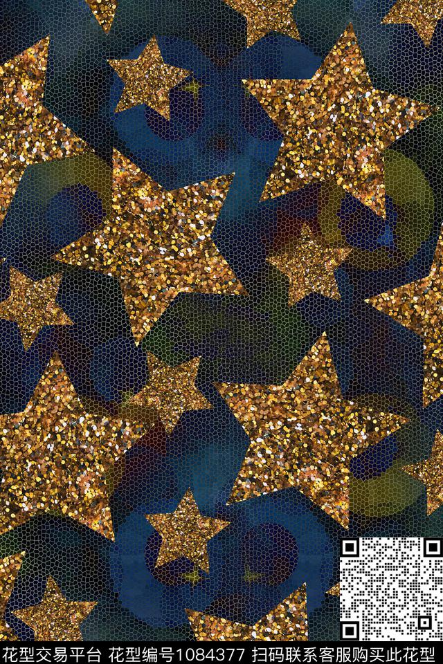 数码华亿平台五角星几何数码印花华亿平台下载（图片编号: 1084377） - 瓦栏（Walan）