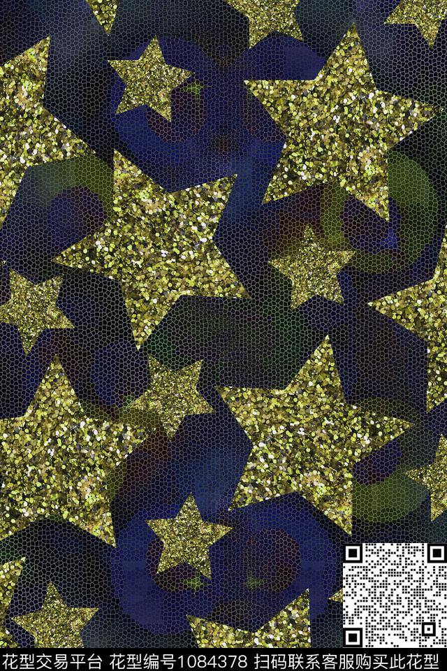 数码华亿平台五角星几何数码印花华亿平台下载（图片编号: 1084378） - 瓦栏（Walan）