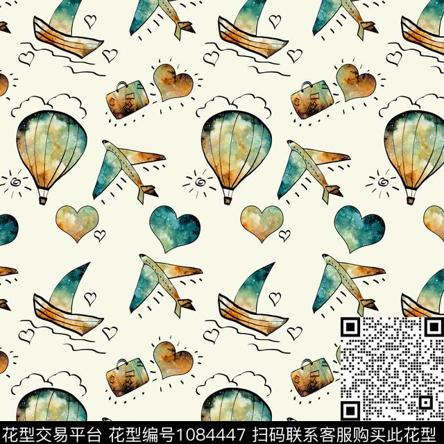 卡通动物休闲童装数码印花华亿平台下载（图片编号: 1084447） - 瓦栏（Walan）