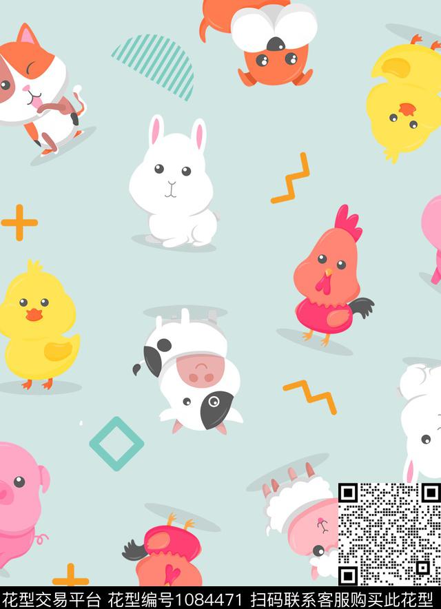 卡通动物可爱动物传统印花华亿平台下载（图片编号: 1084471） - 瓦栏（Walan）