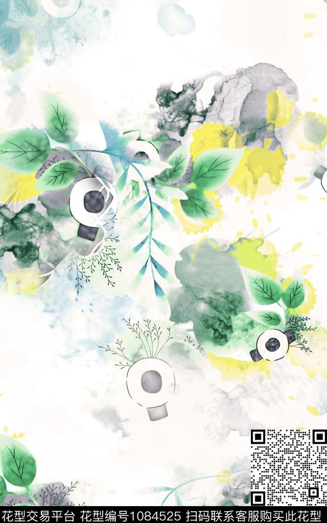 数码华亿平台抽象花卉抽象数码印花华亿平台下载（图片编号: 1084525） - 瓦栏（Walan）