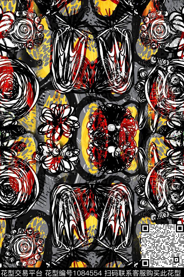 男装几何大牌风数码印花华亿平台下载（图片编号: 1084554） - 瓦栏（Walan）