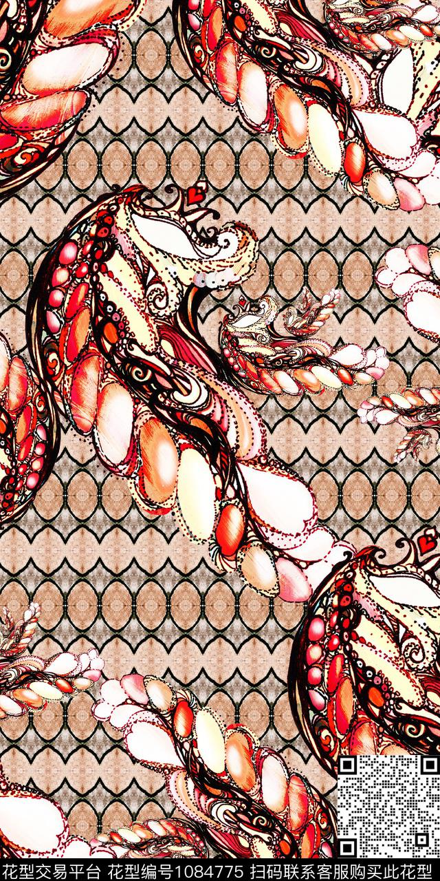 数码华亿平台佩斯利大牌风数码印花华亿平台下载（图片编号: 1084775） - 瓦栏（Walan）