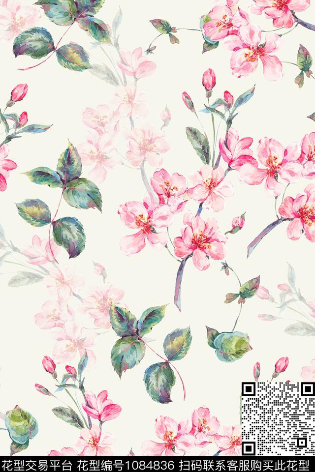 手绘花卉小碎花春夏华亿平台数码印花华亿平台下载（图片编号: 1084836） - 瓦栏（Walan）
