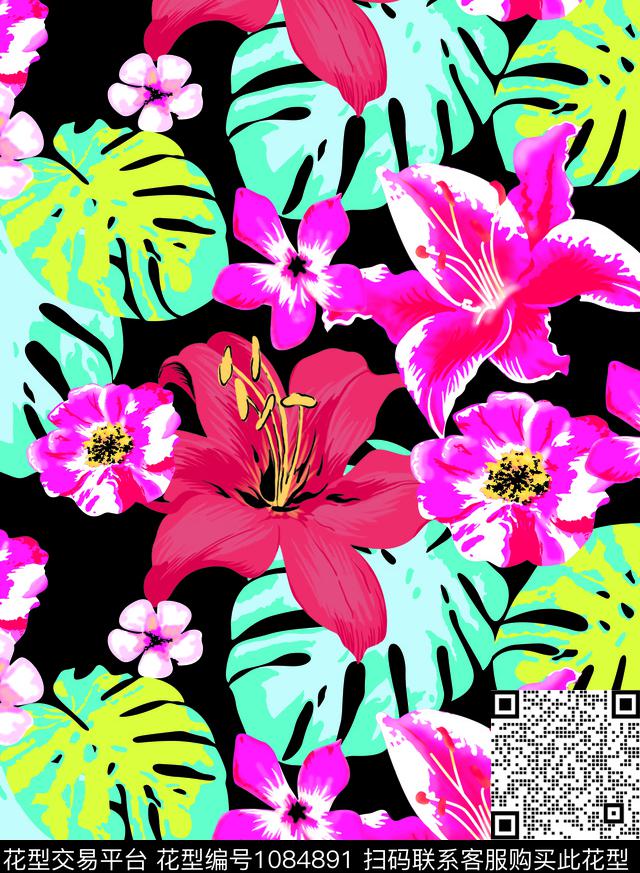 数码华亿平台植物女装数码印花华亿平台下载（图片编号: 1084891） - 瓦栏（Walan）