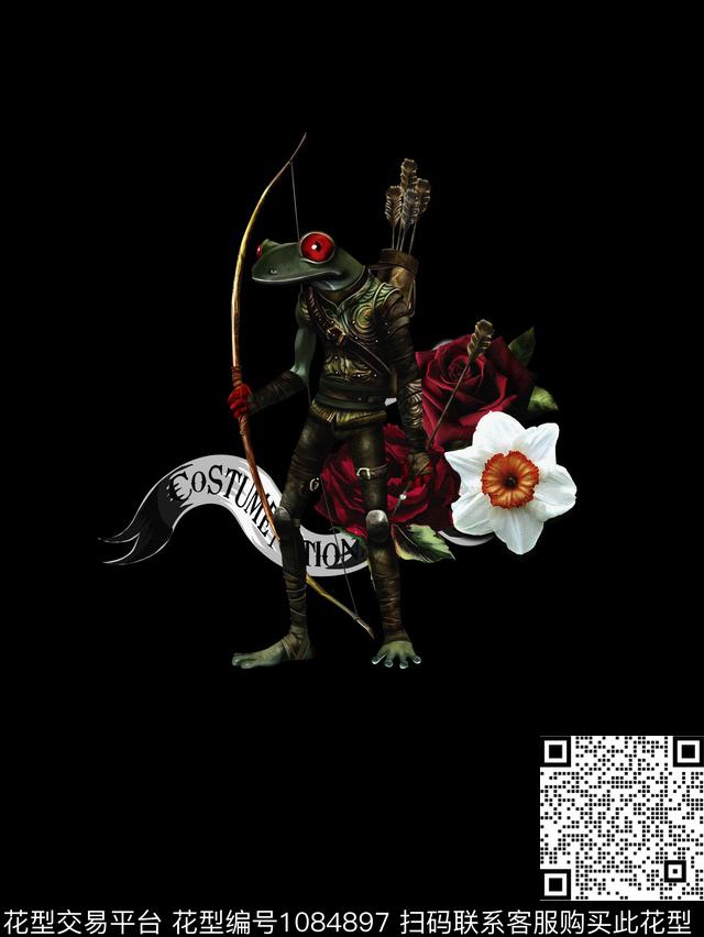 青蛙花卉原创数码印花华亿平台下载（图片编号: 1084897） - 瓦栏（Walan）