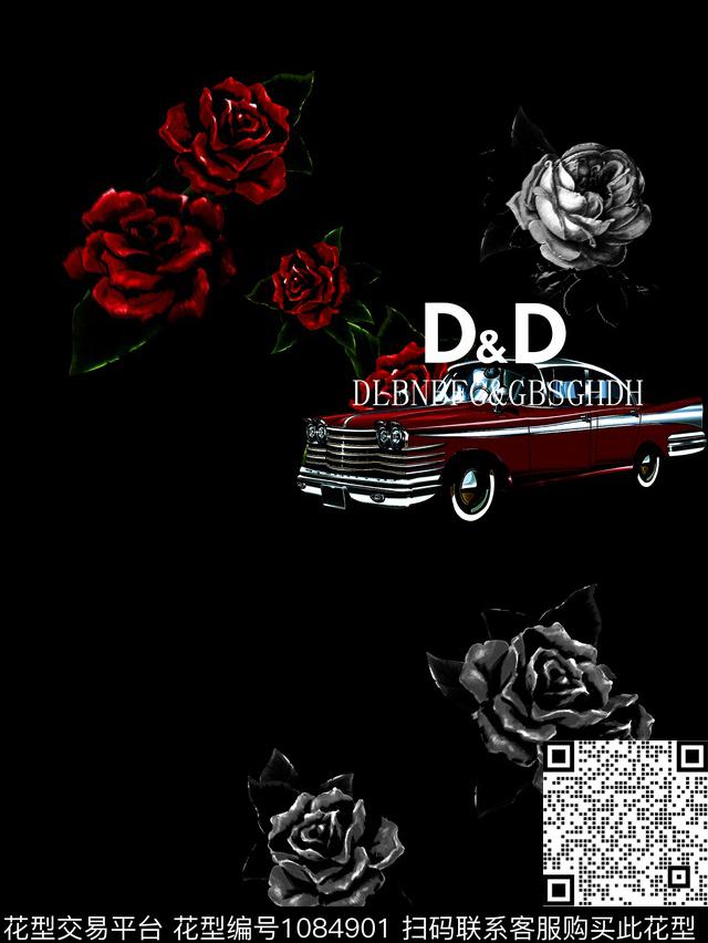 汽车热带花朵原创数码印花华亿平台下载（图片编号: 1084901） - 瓦栏（Walan）