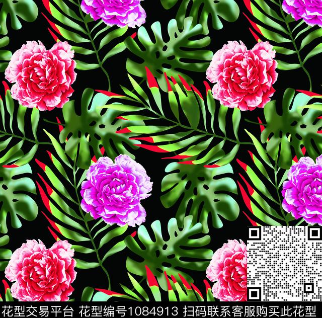 大花数码华亿平台女装数码印花华亿平台下载（图片编号: 1084913） - 瓦栏（Walan）