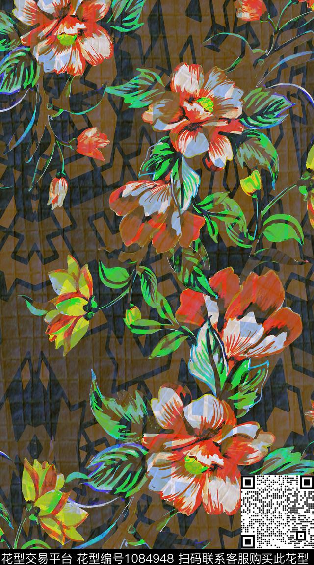 数码华亿平台彩底花卉花卉数码印花华亿平台下载（图片编号: 1084948） - 瓦栏（Walan）