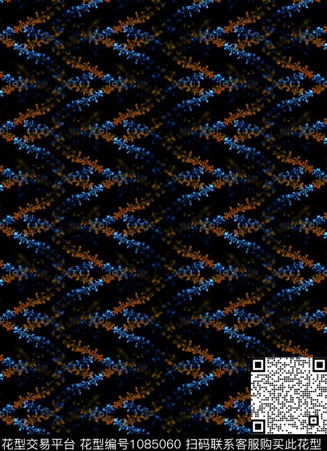 动物花卉黑底花卉大牌风数码印花华亿平台下载（图片编号: 1085060） - 瓦栏（Walan）