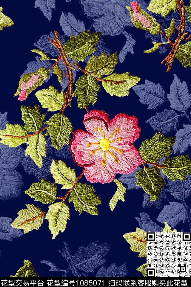 花卉绣花华亿平台中老年华亿平台数码印花华亿平台下载（图片编号: 1085071） - 瓦栏（Walan）