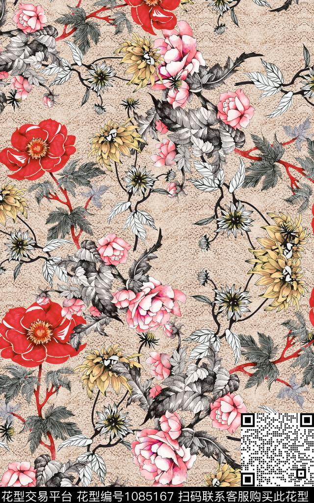 小碎花肌理抽象数码印花华亿平台下载（图片编号: 1085167） - 瓦栏（Walan）