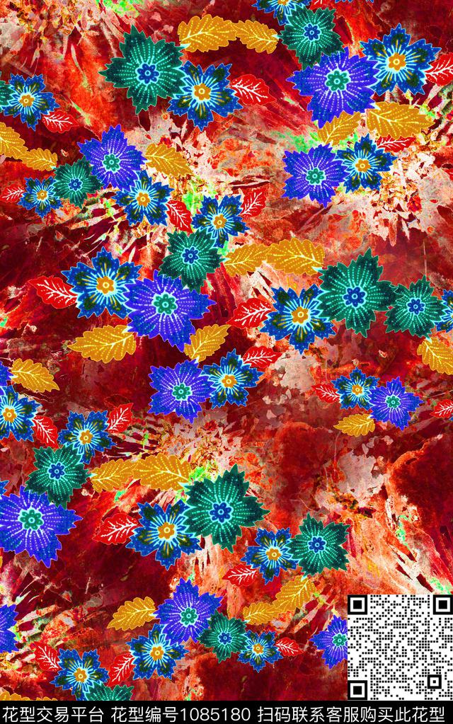 小碎花肌理抽象数码印花华亿平台下载（图片编号: 1085180） - 瓦栏（Walan）