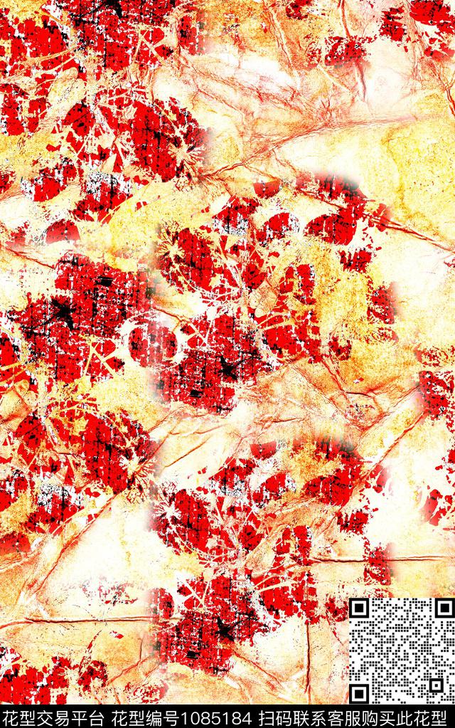肌理抽象笔触数码印花华亿平台下载（图片编号: 1085184） - 瓦栏（Walan）
