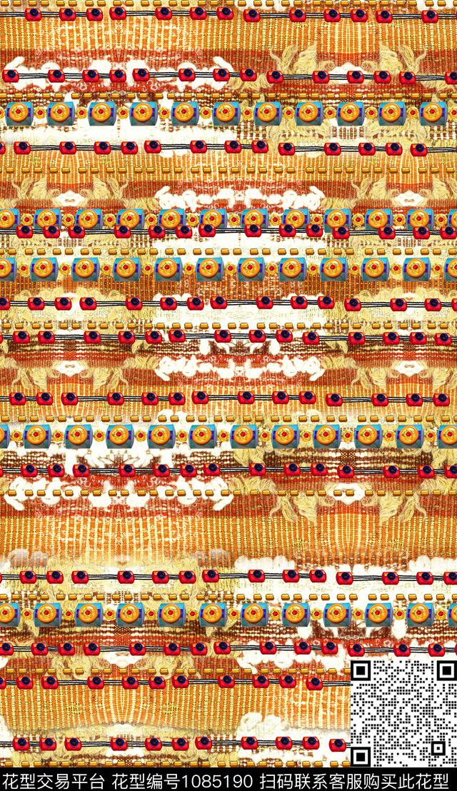数码华亿平台民族风定位花数码印花华亿平台下载（图片编号: 1085190） - 瓦栏（Walan）