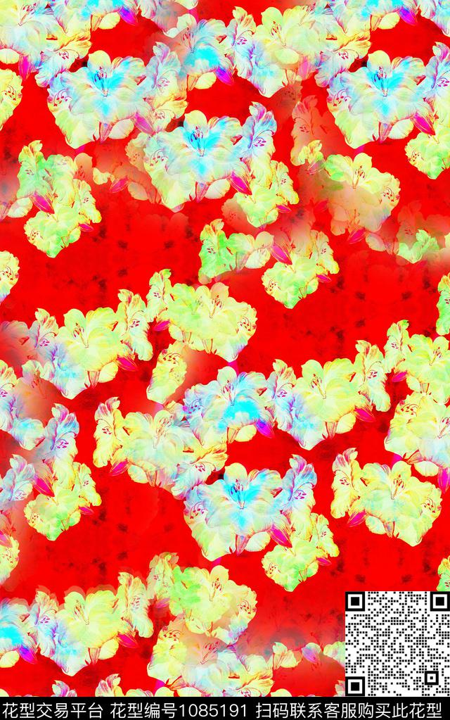 肌理抽象笔触数码印花华亿平台下载（图片编号: 1085191） - 瓦栏（Walan）