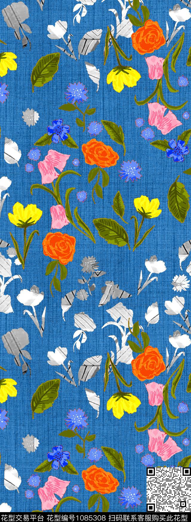 数码华亿平台彩底花卉花卉数码印花华亿平台下载（图片编号: 1085308） - 瓦栏（Walan）