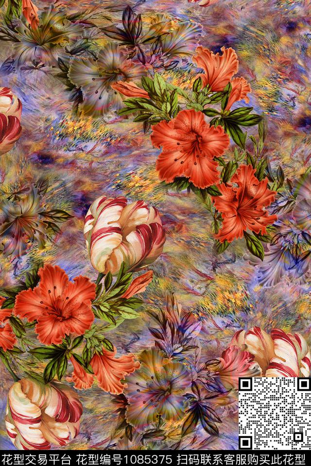数码华亿平台肌理花卉数码印花华亿平台下载（图片编号: 1085375） - 瓦栏（Walan）