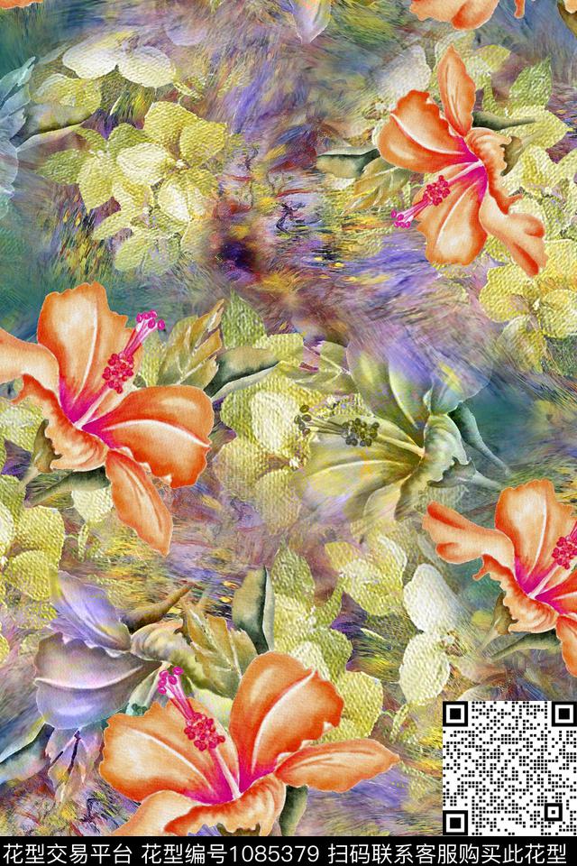 数码华亿平台肌理花卉数码印花华亿平台下载（图片编号: 1085379） - 瓦栏（Walan）