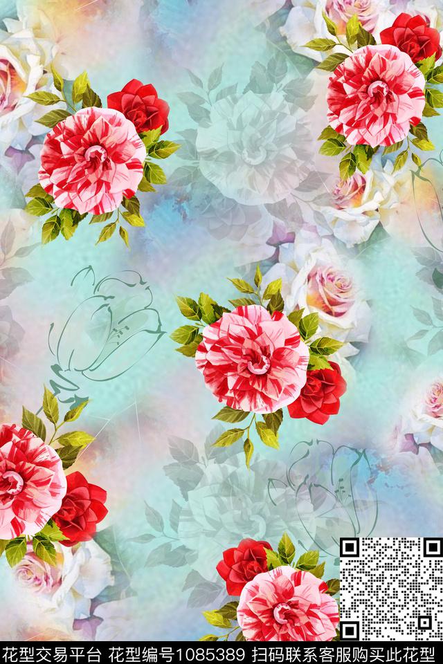 数码华亿平台休闲花卉数码印花华亿平台下载（图片编号: 1085389） - 瓦栏（Walan）