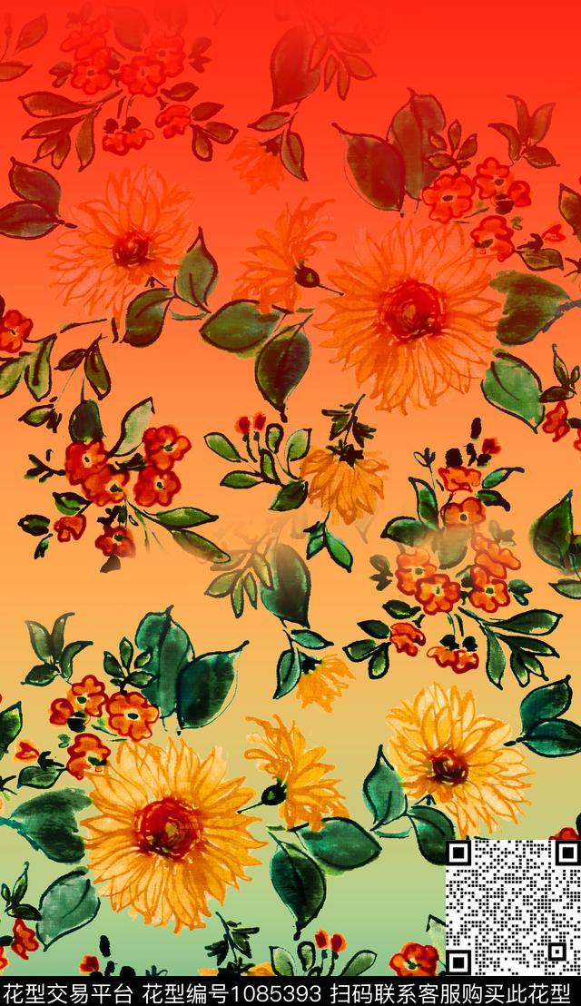 数码华亿平台花卉定位花数码印花华亿平台下载（图片编号: 1085393） - 瓦栏（Walan）
