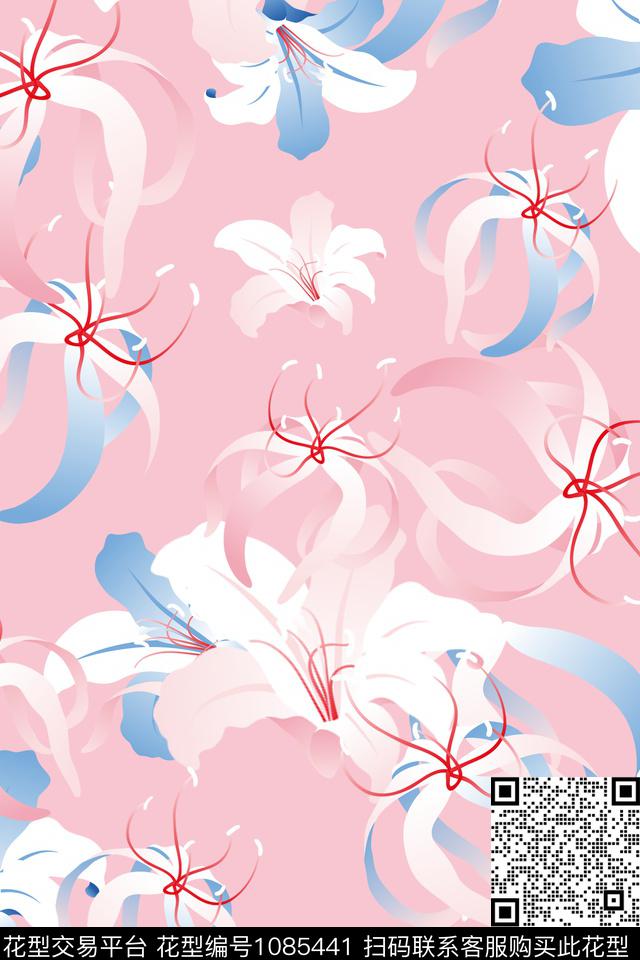 花卉女装茉莉花数码印花华亿平台下载（图片编号: 1085441） - 瓦栏（Walan）