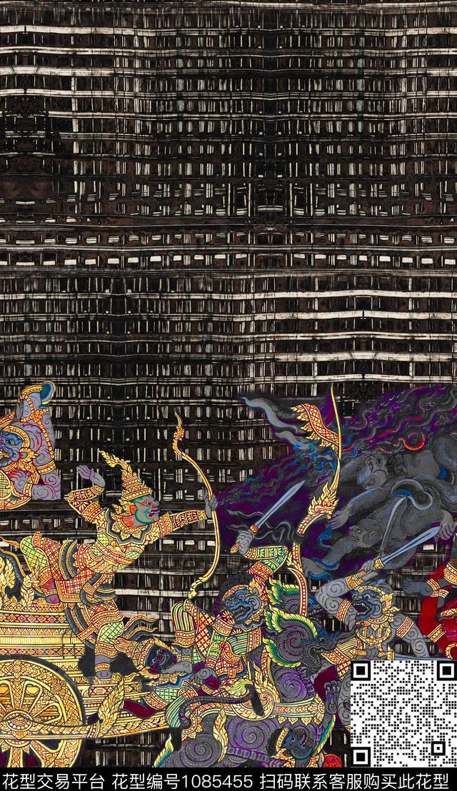 数码华亿平台民族风定位花数码印花华亿平台下载（图片编号: 1085455） - 瓦栏（Walan）