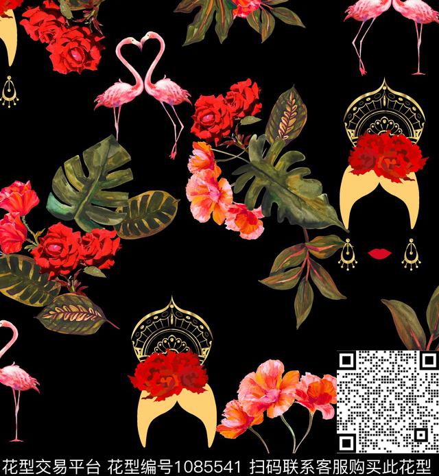 淑女趣味人物数码印花华亿平台下载（图片编号: 1085541） - 瓦栏（Walan）