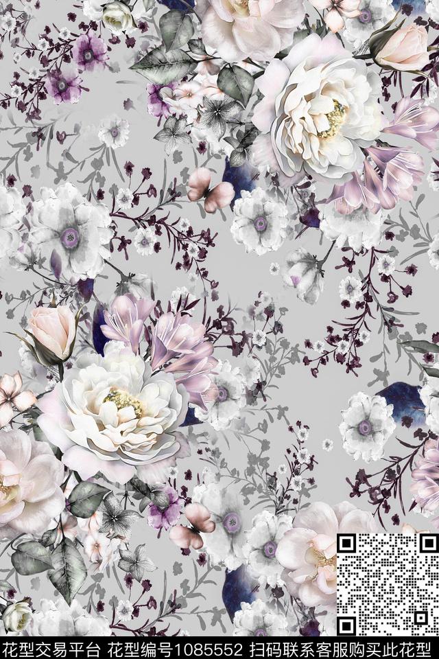 数码华亿平台花卉女装数码印花华亿平台下载（图片编号: 1085552） - 瓦栏（Walan）