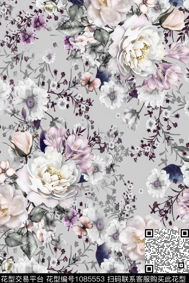 数码华亿平台花卉女装数码印花华亿平台下载（图片编号: 1085553） - 瓦栏（Walan）