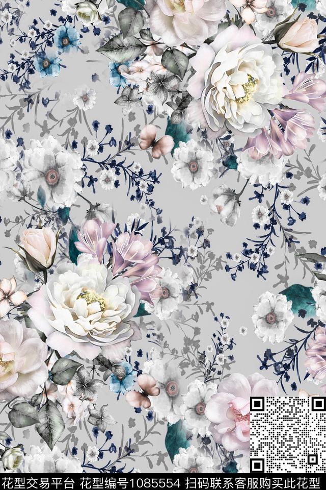 数码华亿平台花卉女装数码印花华亿平台下载（图片编号: 1085554） - 瓦栏（Walan）