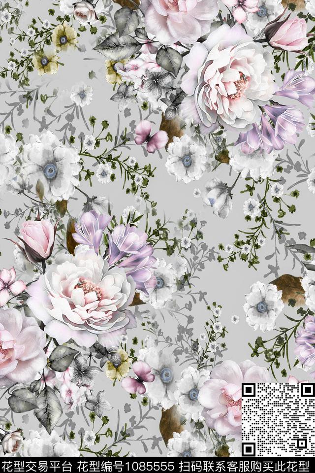 数码华亿平台花卉女装数码印花华亿平台下载（图片编号: 1085555） - 瓦栏（Walan）