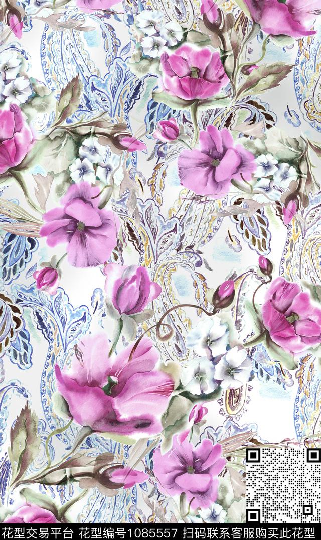 数码华亿平台花卉女装数码印花华亿平台下载（图片编号: 1085557） - 瓦栏（Walan）