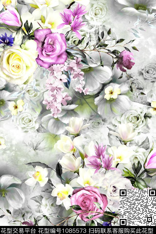 数码华亿平台花卉女装数码印花华亿平台下载（图片编号: 1085573） - 瓦栏（Walan）
