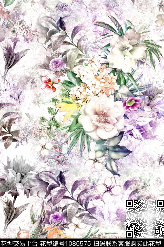数码华亿平台花卉女装数码印花华亿平台下载（图片编号: 1085575） - 瓦栏（Walan）