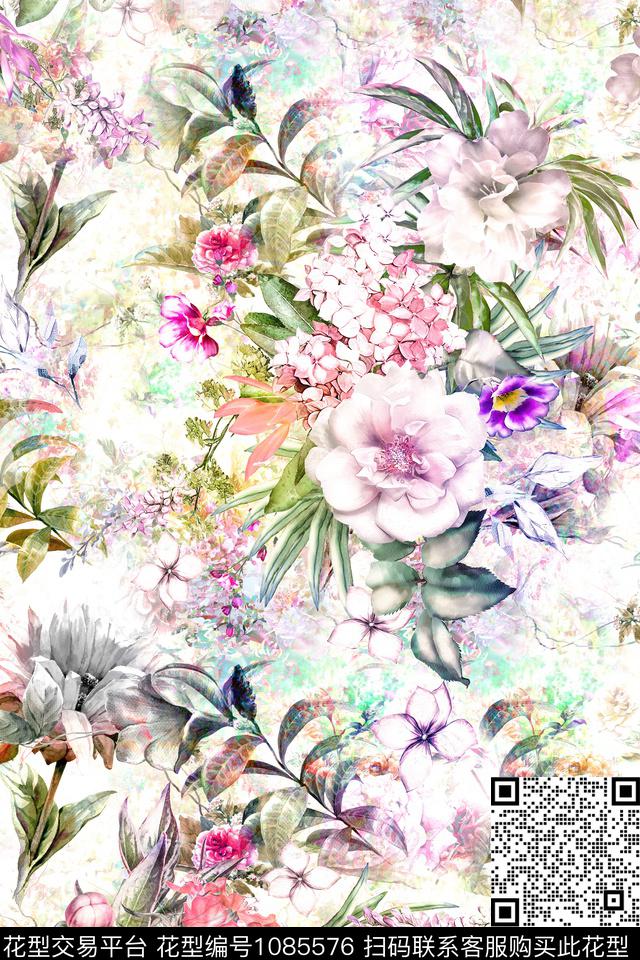 数码华亿平台花卉女装数码印花华亿平台下载（图片编号: 1085576） - 瓦栏（Walan）