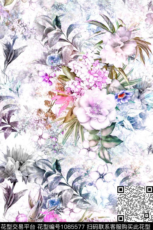 数码华亿平台花卉女装数码印花华亿平台下载（图片编号: 1085577） - 瓦栏（Walan）