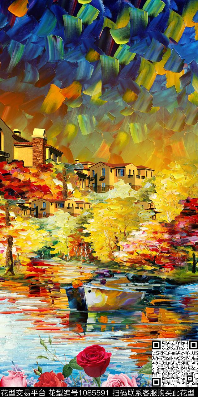 数码华亿平台女装满版散花数码印花华亿平台下载（图片编号: 1085591） - 瓦栏（Walan）