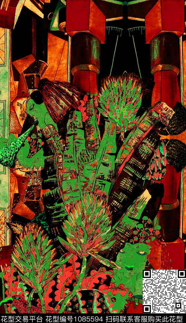 数码华亿平台民族风定位花数码印花华亿平台下载（图片编号: 1085594） - 瓦栏（Walan）