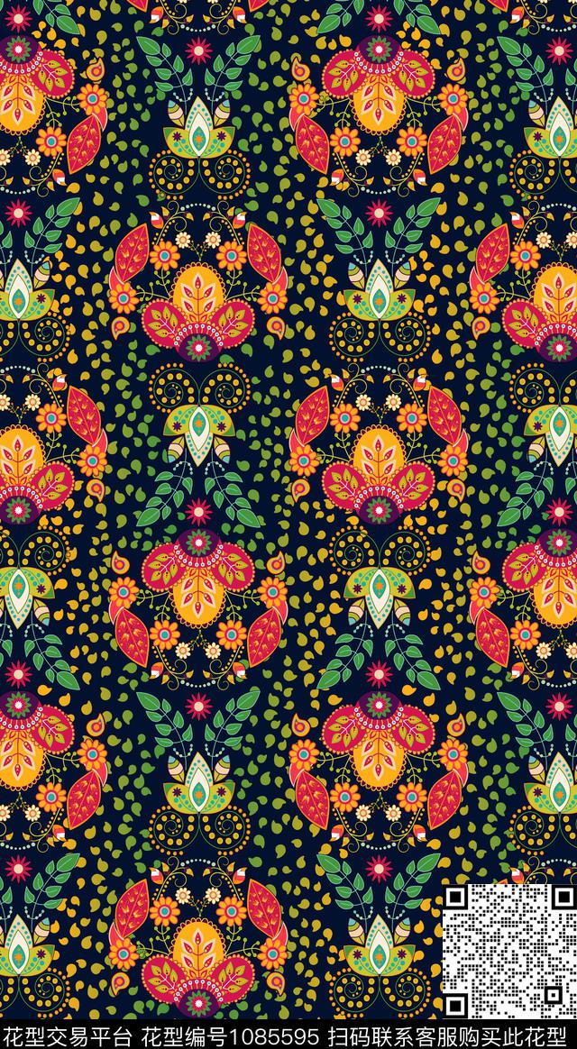 民族风豹纹小碎花传统印花华亿平台下载（图片编号: 1085595） - 瓦栏（Walan）