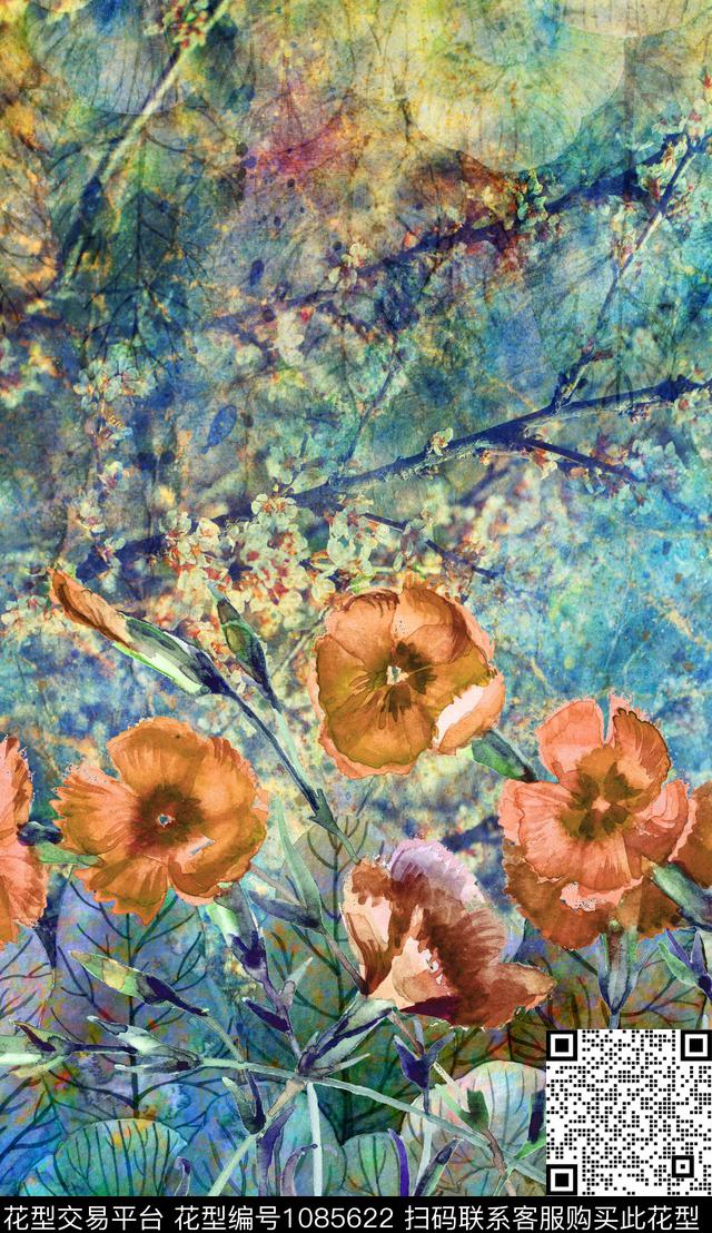 数码华亿平台定位花女装定位花数码印花华亿平台下载（图片编号: 1085622） - 瓦栏（Walan）