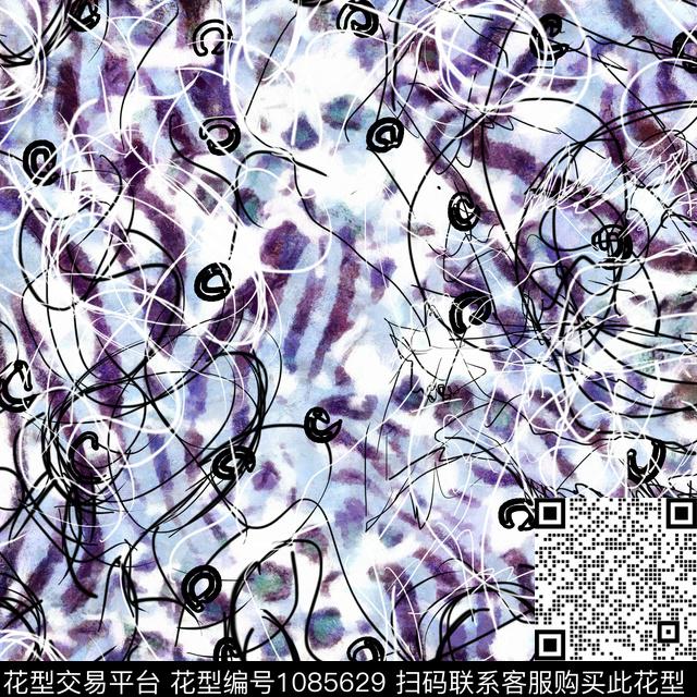 线条抽象大牌风传统印花华亿平台下载（图片编号: 1085629） - 瓦栏（Walan）