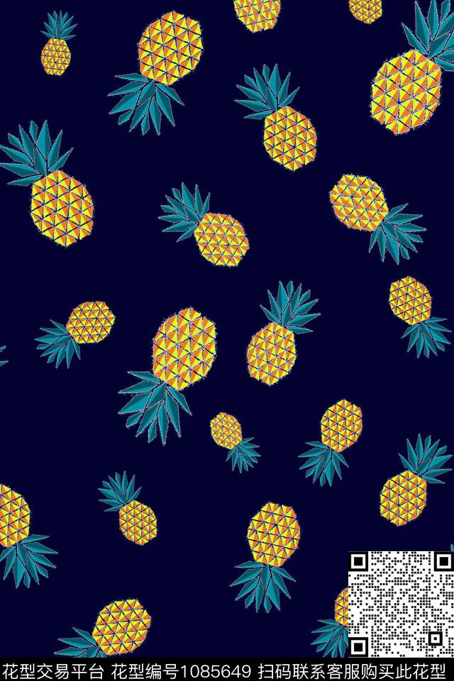 黑底花卉数码华亿平台民族风数码印花华亿平台下载（图片编号: 1085649） - 瓦栏（Walan）