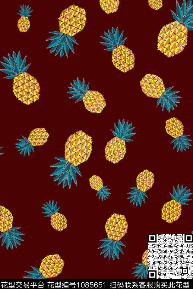 黑底花卉数码华亿平台民族风数码印花华亿平台下载（图片编号: 1085651） - 瓦栏（Walan）