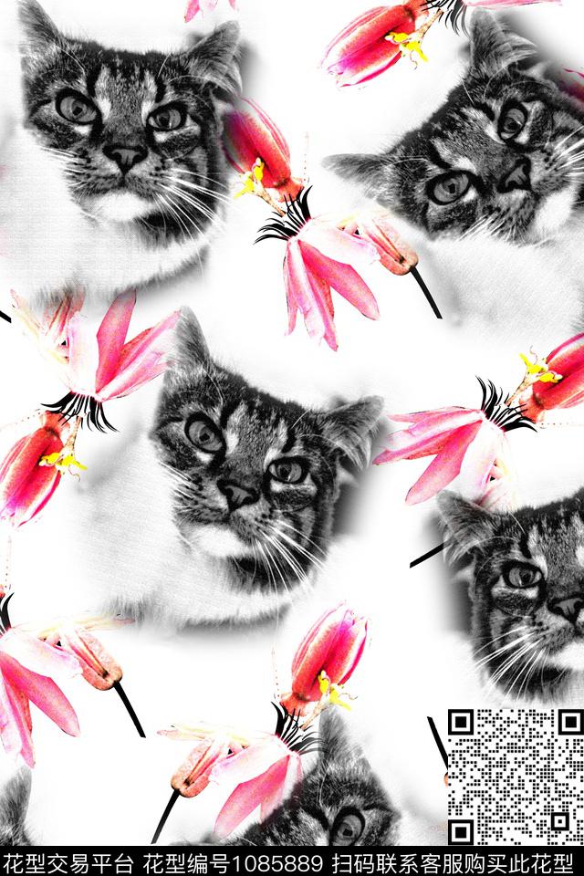 猫男装花卉数码印花华亿平台下载（图片编号: 1085889） - 瓦栏（Walan）