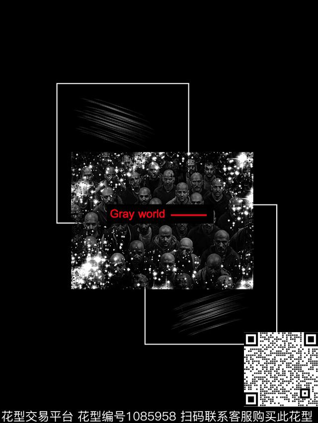 字母几何潮牌数码印花华亿平台下载（图片编号: 1085958） - 瓦栏（Walan）